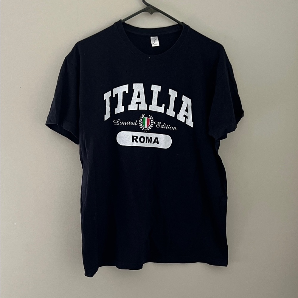 Italia Roma Limited Edition Graphic T Shirt Black Size Large